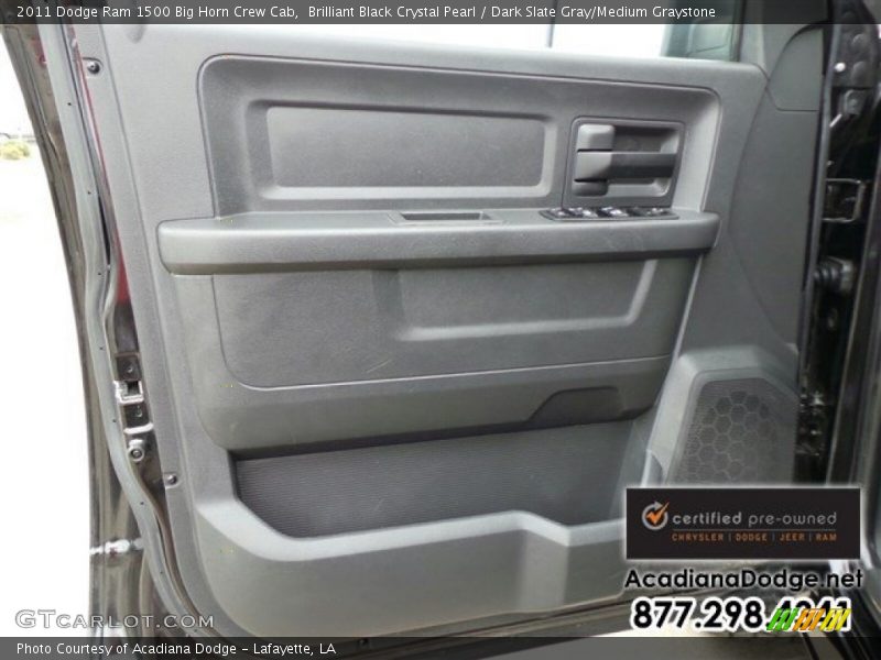 Brilliant Black Crystal Pearl / Dark Slate Gray/Medium Graystone 2011 Dodge Ram 1500 Big Horn Crew Cab