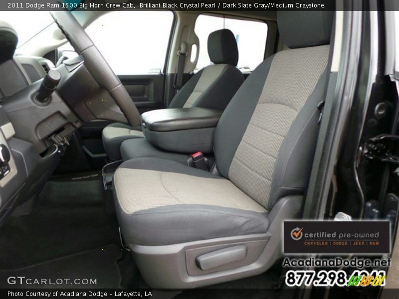 Brilliant Black Crystal Pearl / Dark Slate Gray/Medium Graystone 2011 Dodge Ram 1500 Big Horn Crew Cab