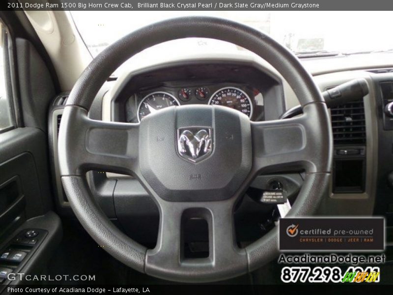 Brilliant Black Crystal Pearl / Dark Slate Gray/Medium Graystone 2011 Dodge Ram 1500 Big Horn Crew Cab