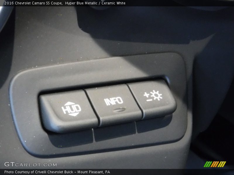 Hyper Blue Metallic / Ceramic White 2016 Chevrolet Camaro SS Coupe