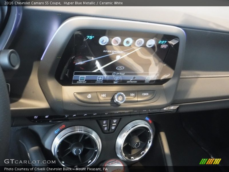Hyper Blue Metallic / Ceramic White 2016 Chevrolet Camaro SS Coupe