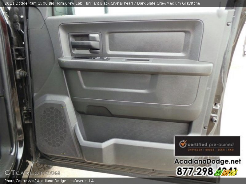 Brilliant Black Crystal Pearl / Dark Slate Gray/Medium Graystone 2011 Dodge Ram 1500 Big Horn Crew Cab