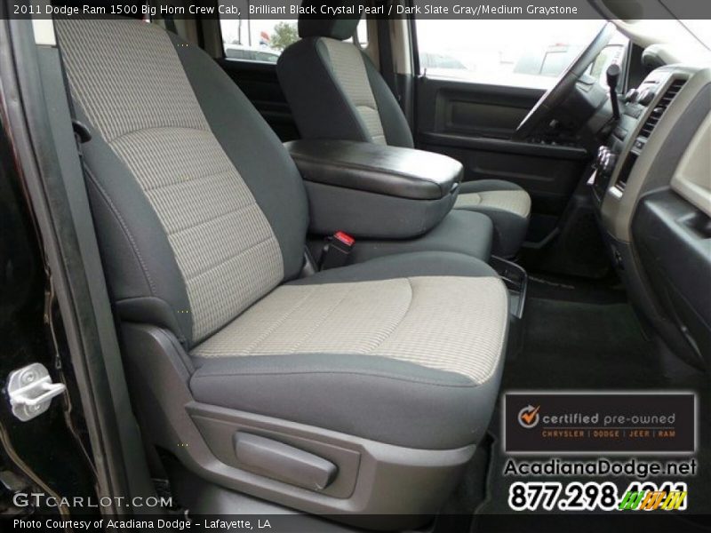 Brilliant Black Crystal Pearl / Dark Slate Gray/Medium Graystone 2011 Dodge Ram 1500 Big Horn Crew Cab