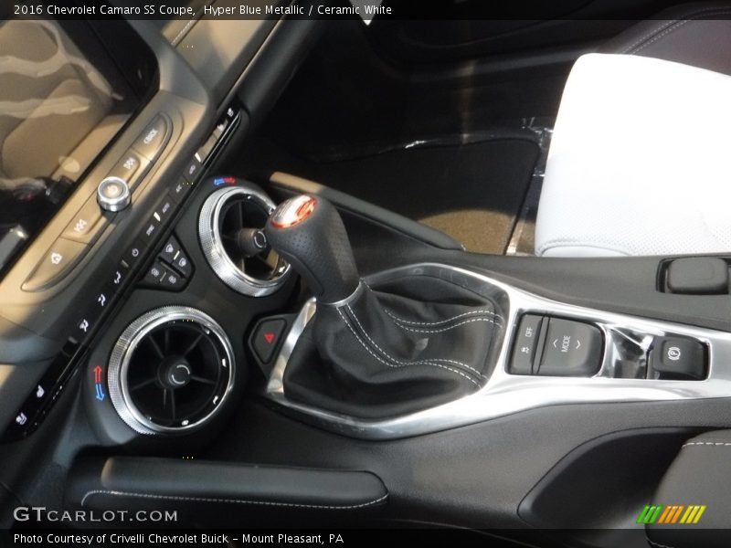 Hyper Blue Metallic / Ceramic White 2016 Chevrolet Camaro SS Coupe