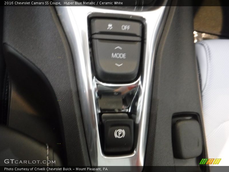 Hyper Blue Metallic / Ceramic White 2016 Chevrolet Camaro SS Coupe
