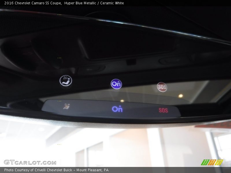 Hyper Blue Metallic / Ceramic White 2016 Chevrolet Camaro SS Coupe