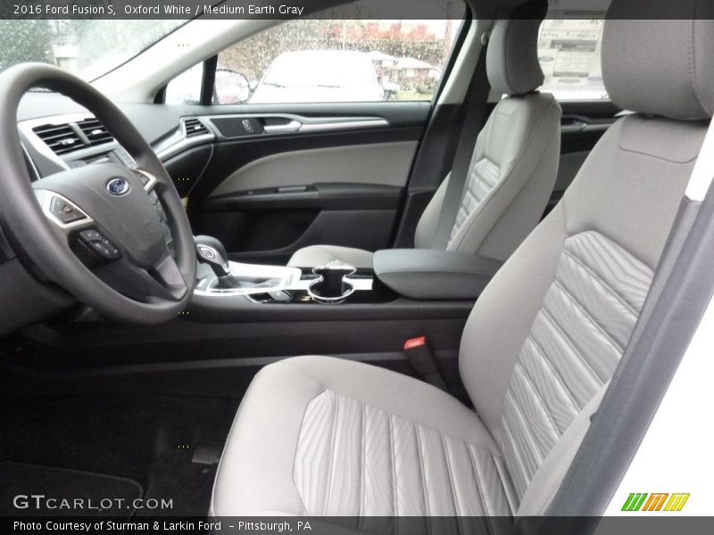 Oxford White / Medium Earth Gray 2016 Ford Fusion S