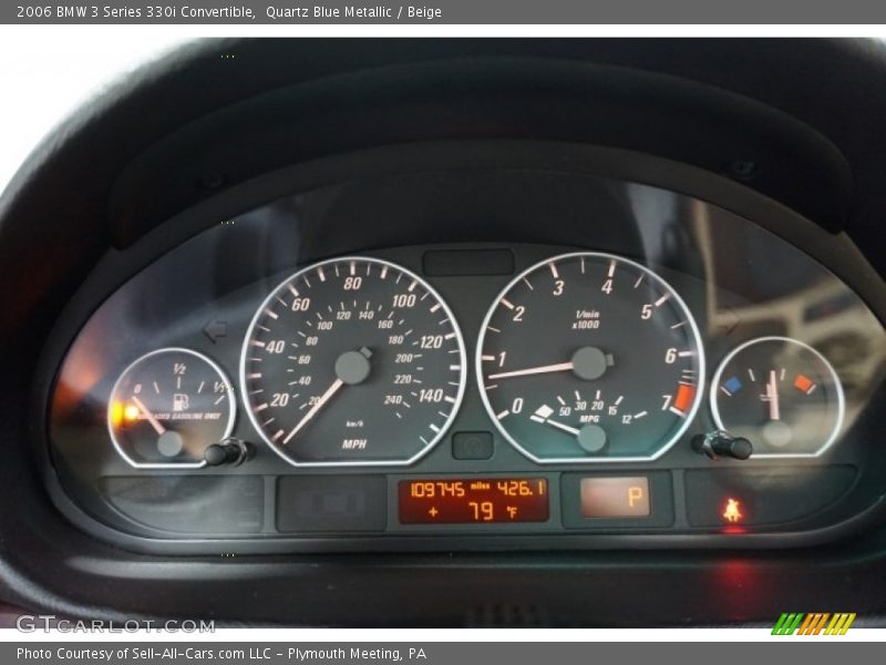 Quartz Blue Metallic / Beige 2006 BMW 3 Series 330i Convertible