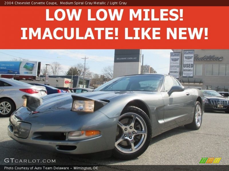 Medium Spiral Gray Metallic / Light Gray 2004 Chevrolet Corvette Coupe