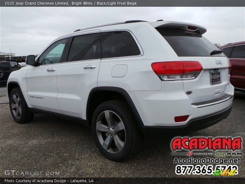 Bright White / Black/Light Frost Beige 2015 Jeep Grand Cherokee Limited