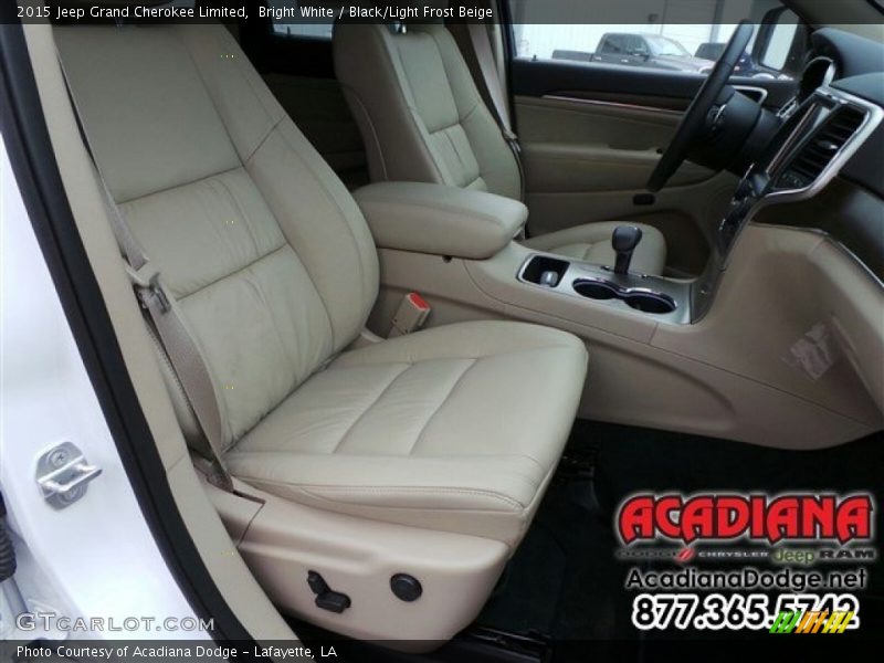 Bright White / Black/Light Frost Beige 2015 Jeep Grand Cherokee Limited