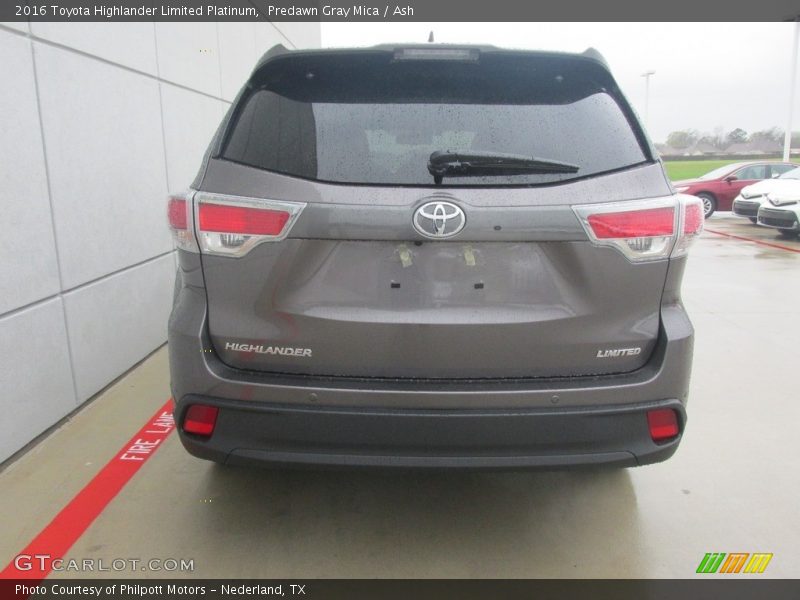 Predawn Gray Mica / Ash 2016 Toyota Highlander Limited Platinum