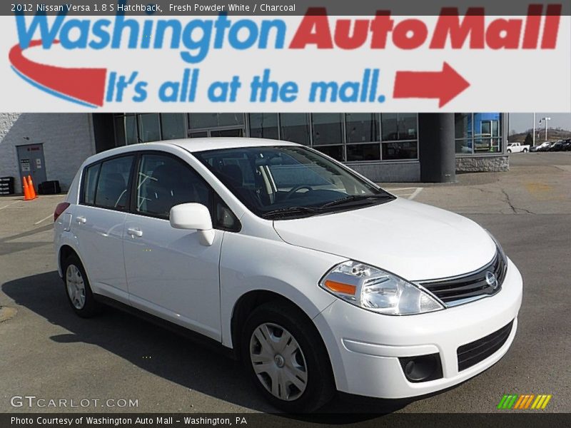 Fresh Powder White / Charcoal 2012 Nissan Versa 1.8 S Hatchback