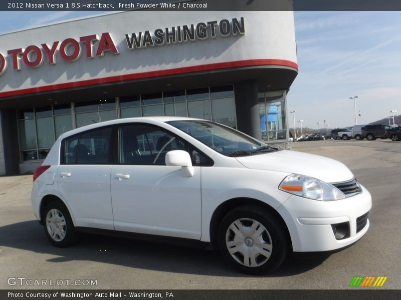 Fresh Powder White / Charcoal 2012 Nissan Versa 1.8 S Hatchback