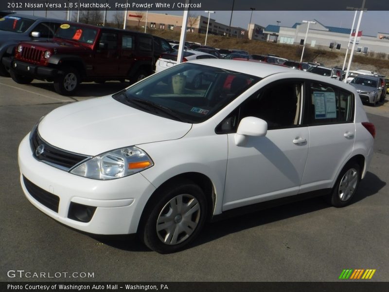 Fresh Powder White / Charcoal 2012 Nissan Versa 1.8 S Hatchback