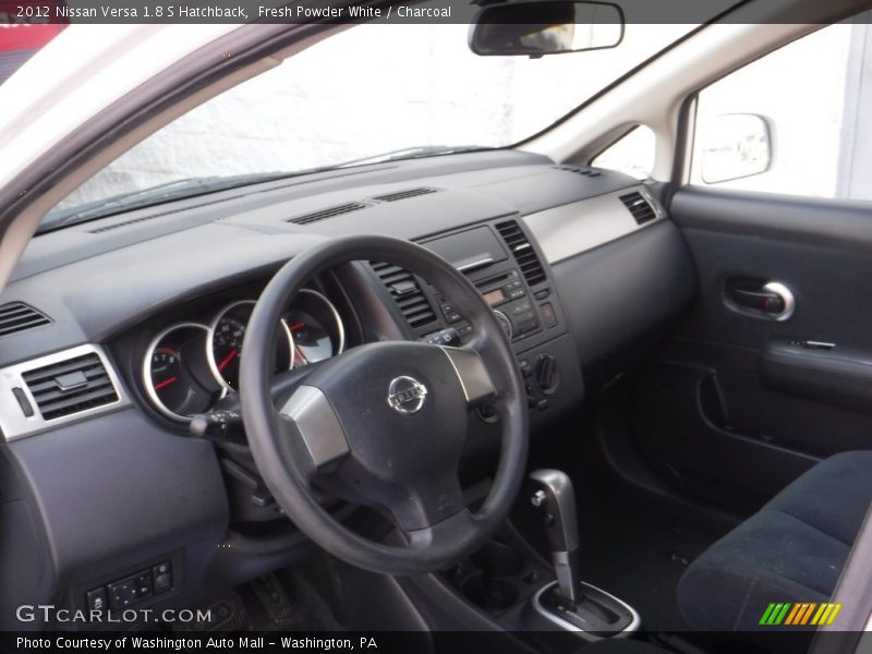 Fresh Powder White / Charcoal 2012 Nissan Versa 1.8 S Hatchback