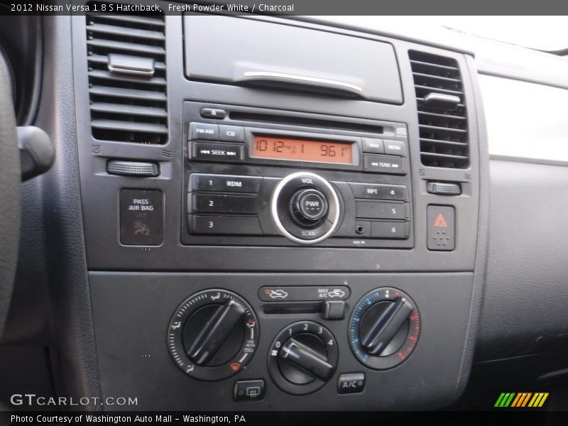 Fresh Powder White / Charcoal 2012 Nissan Versa 1.8 S Hatchback