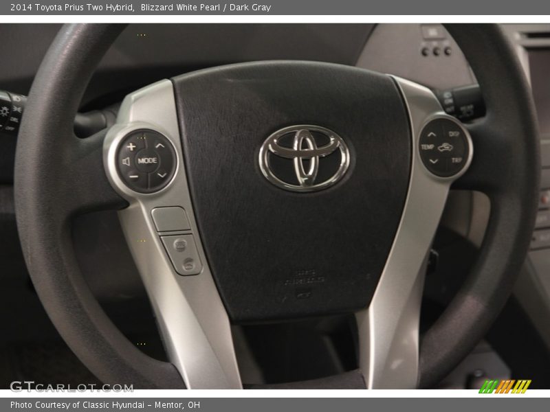 Blizzard White Pearl / Dark Gray 2014 Toyota Prius Two Hybrid