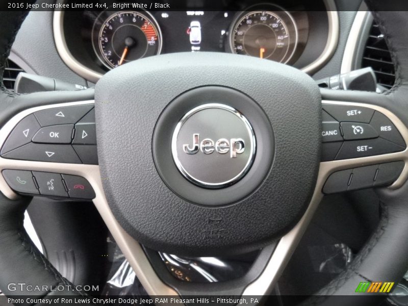Bright White / Black 2016 Jeep Cherokee Limited 4x4