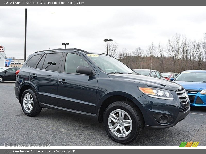 Pacific Blue Pearl / Gray 2012 Hyundai Santa Fe GLS