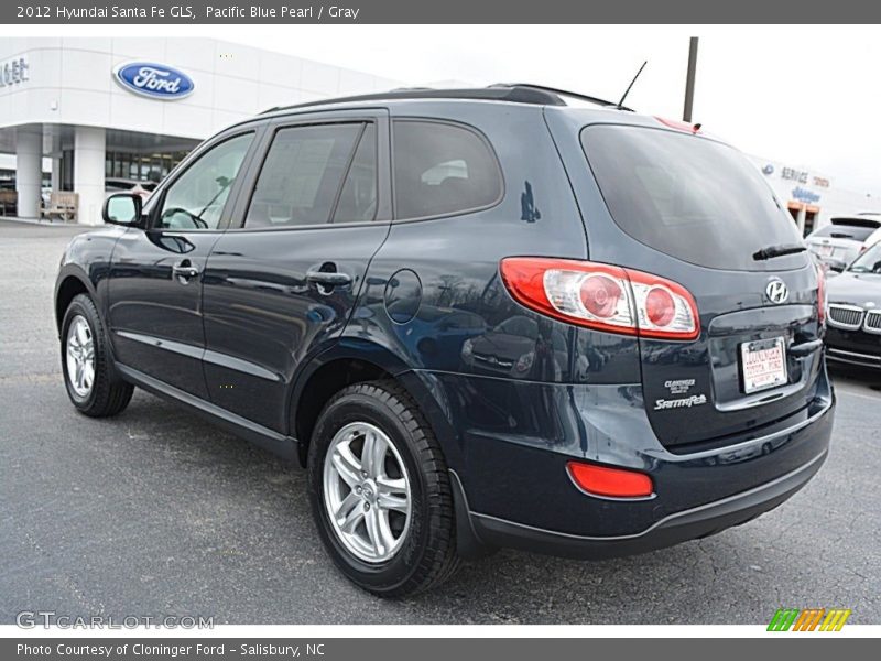Pacific Blue Pearl / Gray 2012 Hyundai Santa Fe GLS
