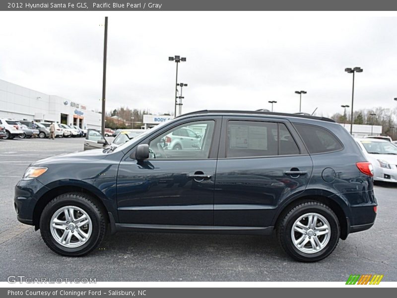 Pacific Blue Pearl / Gray 2012 Hyundai Santa Fe GLS