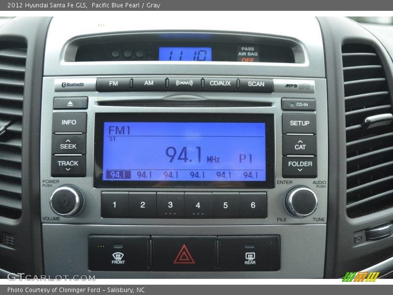 Pacific Blue Pearl / Gray 2012 Hyundai Santa Fe GLS
