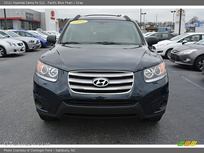 Pacific Blue Pearl / Gray 2012 Hyundai Santa Fe GLS