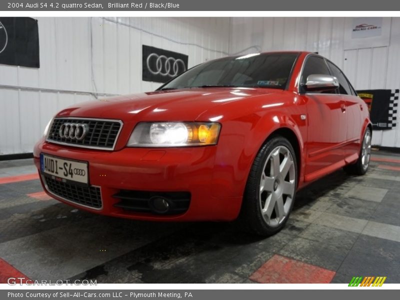 Brilliant Red / Black/Blue 2004 Audi S4 4.2 quattro Sedan