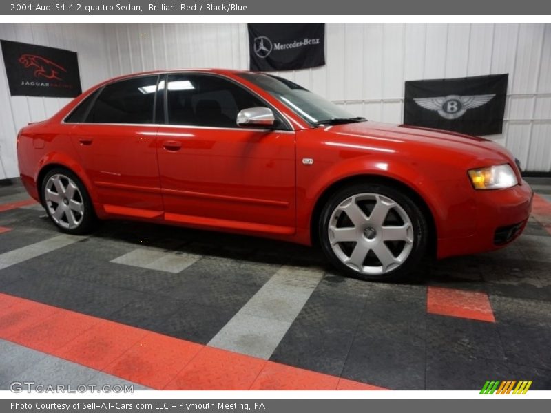 Brilliant Red / Black/Blue 2004 Audi S4 4.2 quattro Sedan