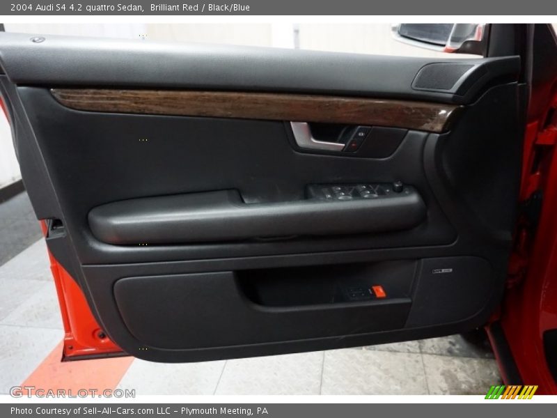 Brilliant Red / Black/Blue 2004 Audi S4 4.2 quattro Sedan
