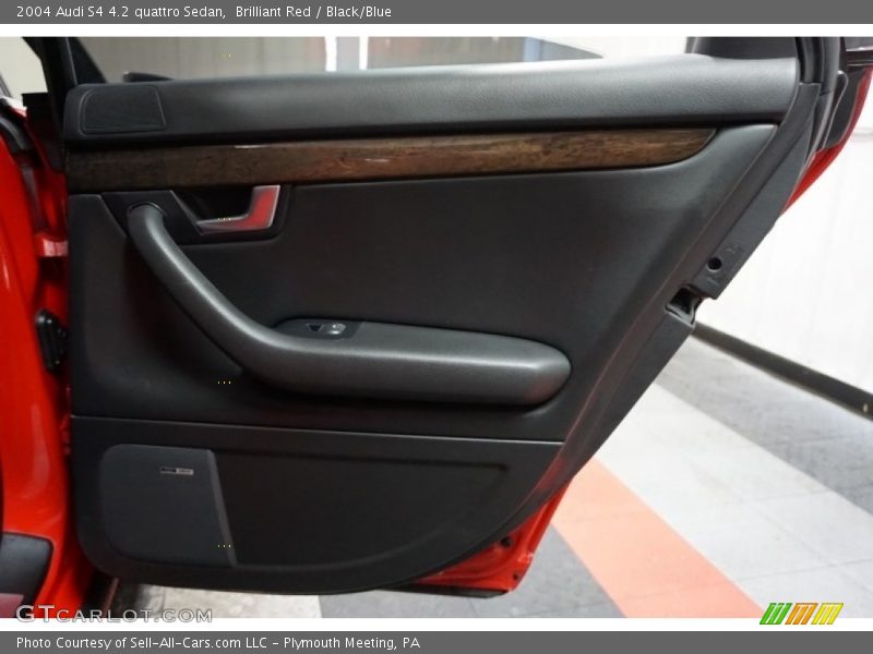 Brilliant Red / Black/Blue 2004 Audi S4 4.2 quattro Sedan