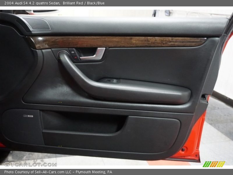 Brilliant Red / Black/Blue 2004 Audi S4 4.2 quattro Sedan