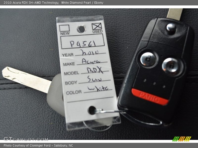 White Diamond Pearl / Ebony 2010 Acura RDX SH-AWD Technology