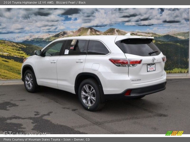 Blizzard Pearl / Black 2016 Toyota Highlander LE V6 AWD