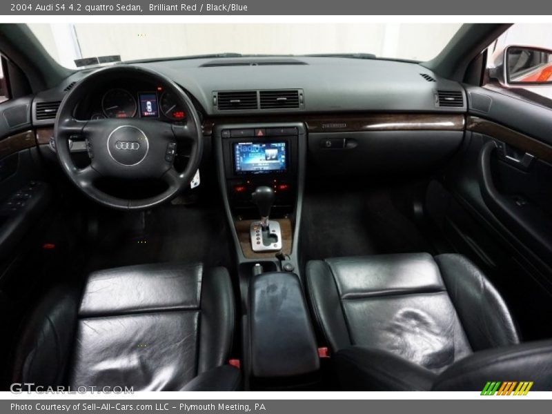Brilliant Red / Black/Blue 2004 Audi S4 4.2 quattro Sedan