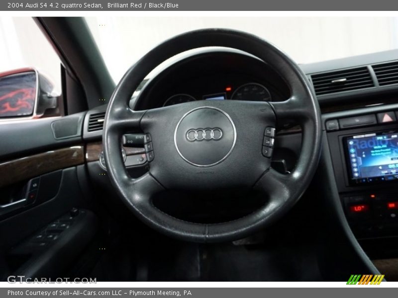 Brilliant Red / Black/Blue 2004 Audi S4 4.2 quattro Sedan