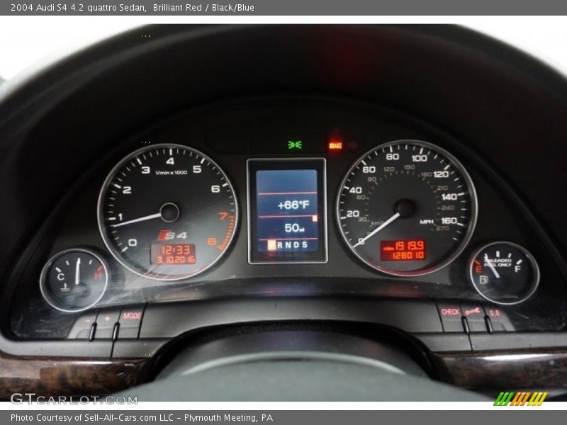Brilliant Red / Black/Blue 2004 Audi S4 4.2 quattro Sedan