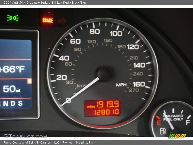 Brilliant Red / Black/Blue 2004 Audi S4 4.2 quattro Sedan