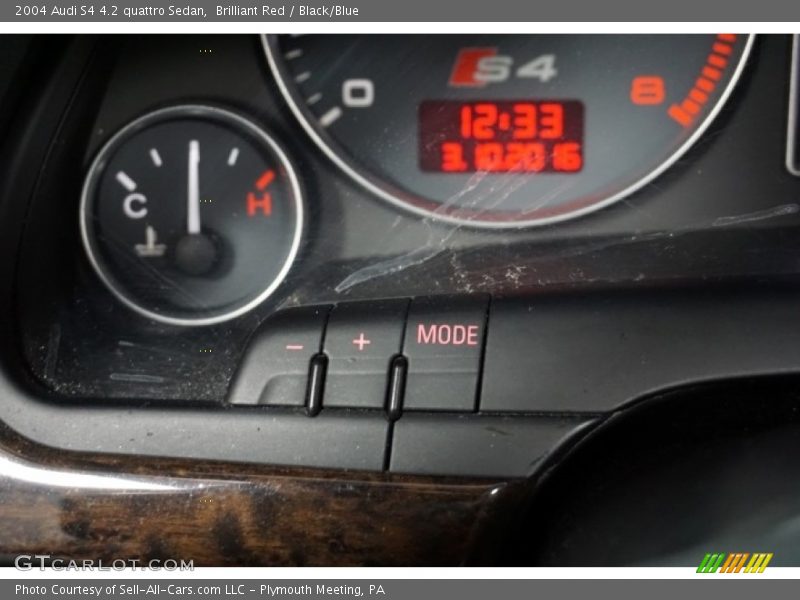Brilliant Red / Black/Blue 2004 Audi S4 4.2 quattro Sedan