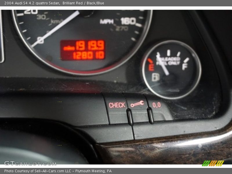 Brilliant Red / Black/Blue 2004 Audi S4 4.2 quattro Sedan