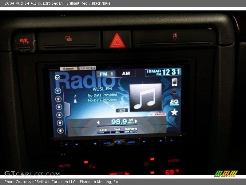 Brilliant Red / Black/Blue 2004 Audi S4 4.2 quattro Sedan