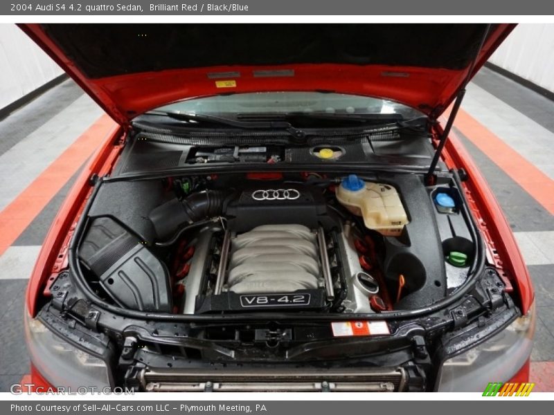 Brilliant Red / Black/Blue 2004 Audi S4 4.2 quattro Sedan