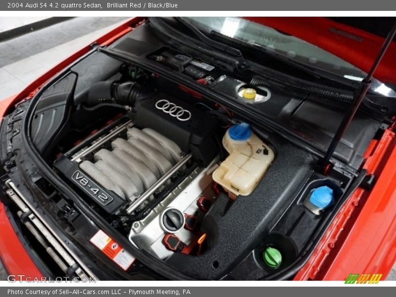Brilliant Red / Black/Blue 2004 Audi S4 4.2 quattro Sedan