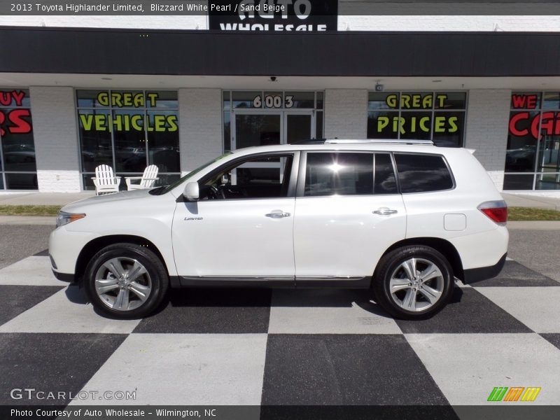 Blizzard White Pearl / Sand Beige 2013 Toyota Highlander Limited