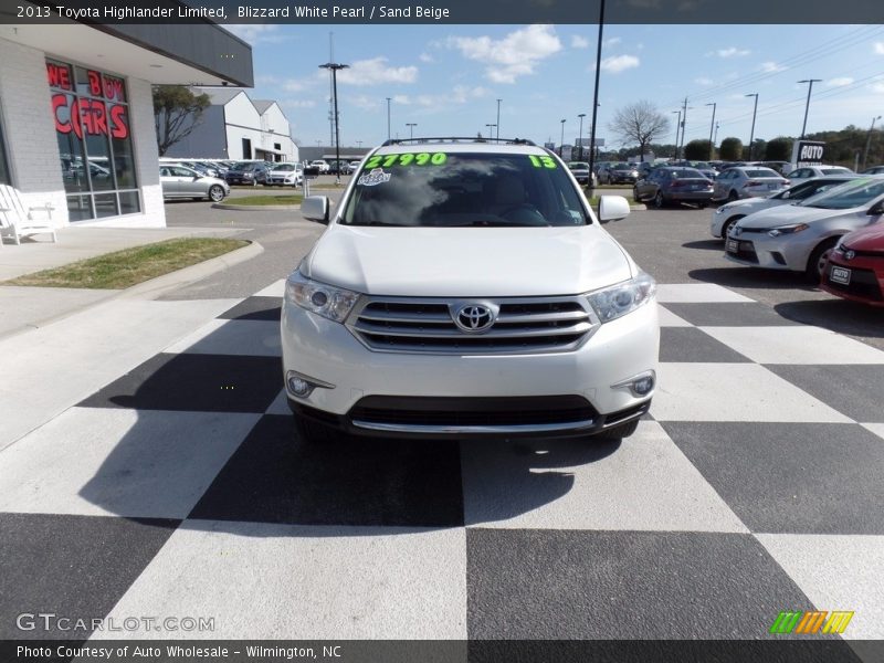 Blizzard White Pearl / Sand Beige 2013 Toyota Highlander Limited