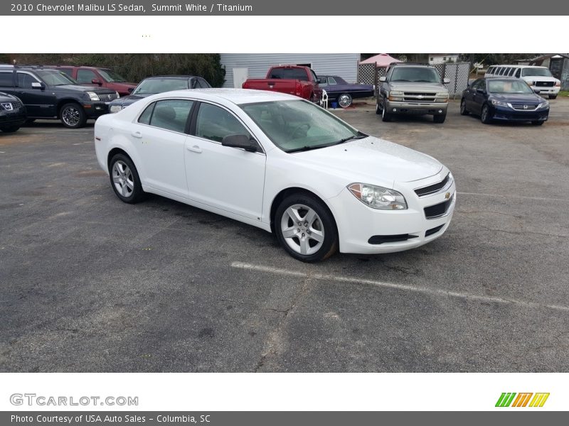 Summit White / Titanium 2010 Chevrolet Malibu LS Sedan