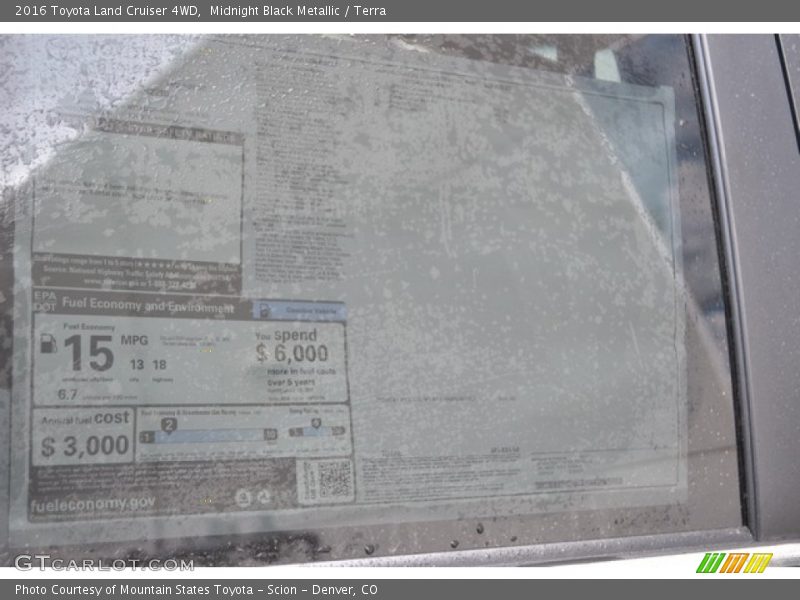 Midnight Black Metallic / Terra 2016 Toyota Land Cruiser 4WD