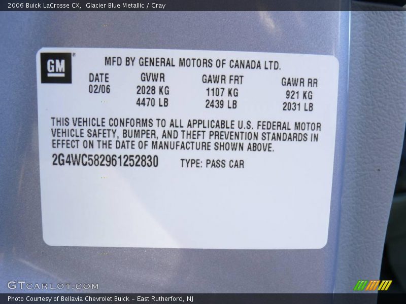 Glacier Blue Metallic / Gray 2006 Buick LaCrosse CX