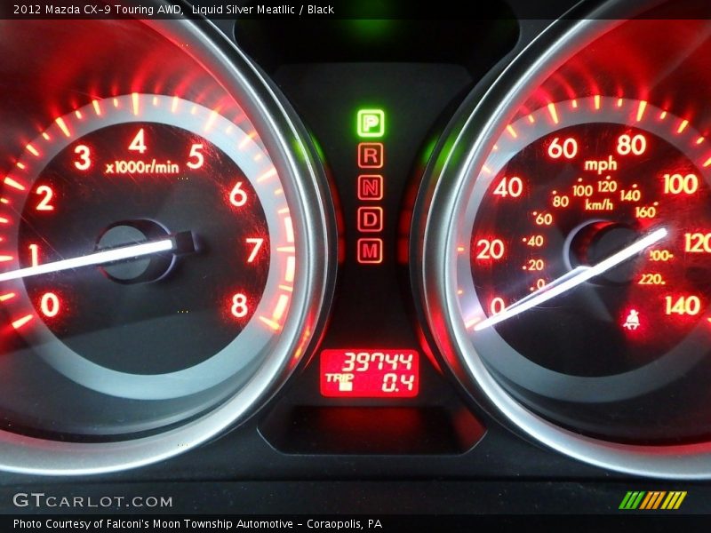 Liquid Silver Meatllic / Black 2012 Mazda CX-9 Touring AWD